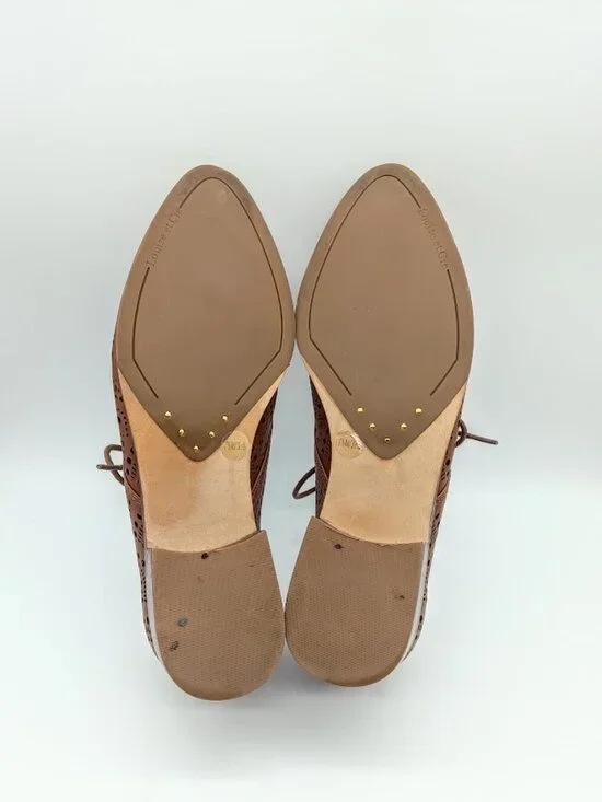 Louise et Cie Annacis Perforated Oxford Brown Leather Laser Cut Loafers - Picture 7 of 8
